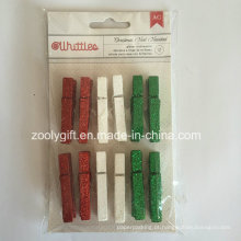 Enfeites de madeira Craft Pegs / Wooden Glitter Clothespin